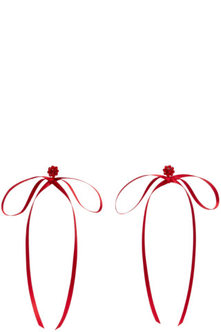 【関税込み】Simone Rocha レッド Bow Ribbon スタッドピアス Simone Rochaのレッド Bow Ribbon スタッドピアスがセール中