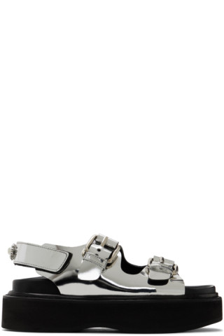 【Simone Rocha】シルバー PearlDaisyプラットフォーム サンダル Simone Rochaのシルバー Pearl Daisy プラットフォーム サンダル