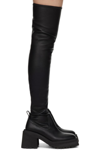 UNDERCOVER - Black Leather Tall Boots