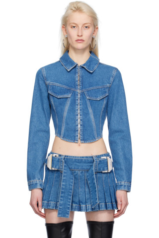 Dion Leeのブルー Corset デニムジャケットがセール中