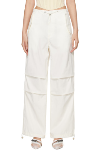 【関税込み】Dion Lee オフホワイト パンツ Off-White Parachute Trousers by Dion Lee on Sale