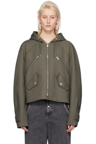【関税込み】Dion Lee カーキ クロップド ボンバージャケット 241417F097001_1.jpg