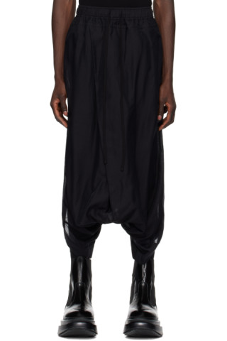 Julius: Black Twisted Trousers