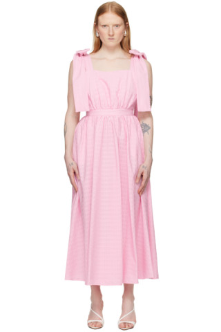 【関税込み】MSGM ピンク ボウ マキシワンピース 241443F055001_1.jpg