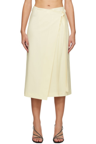 Off-White Wrap Midi Skirt by MSGM on Sale