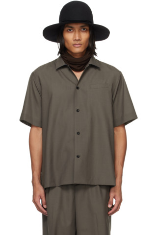 sacai: Taupe Suiting Shirt | SSENSE