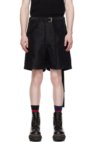 【関税込み】sacai ブラック ベルト ショートパンツ sacaiのブラック ベルト ショートパンツがセール中