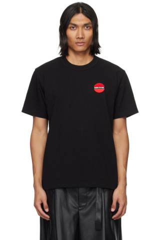 sacai: ブラック Know Future Tシャツ | SSENSE 日本