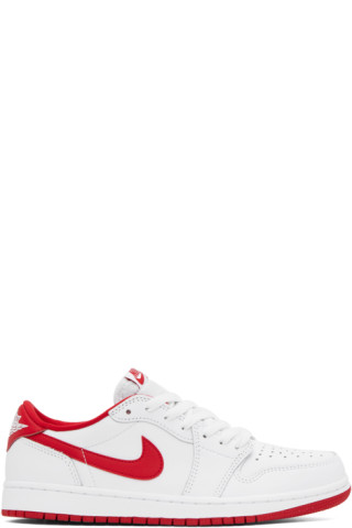 low jordans red and white