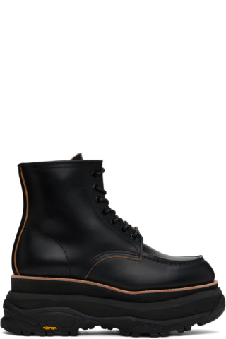 sacai - Black Leather Boots