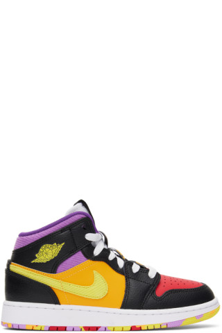 Kids Multicolor Air Jordan 1 Mid School Big Kids Sneakers by Nike