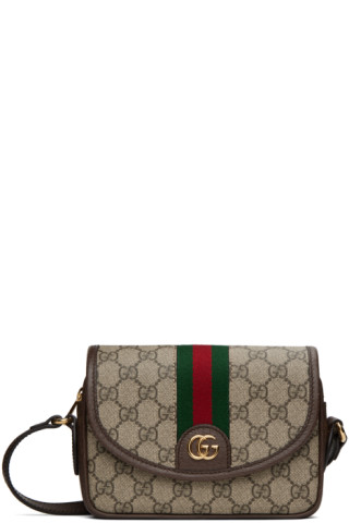 GUCCI Ophidia GG Supreme Canvas Crossbody Bag Beige 601044