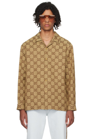 Gucci: Brown Maxi GG Shirt