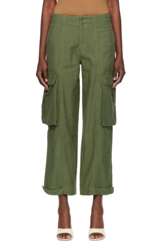 Cargo Pants  Green Satin Wide Leg Trousers – TGC FASHION