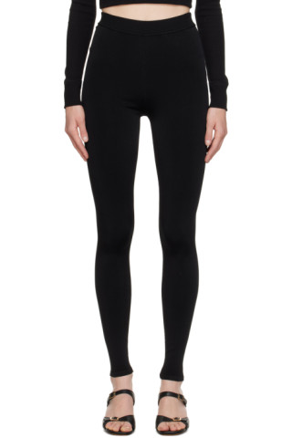 Women's Black Leggings with Shiny Finish