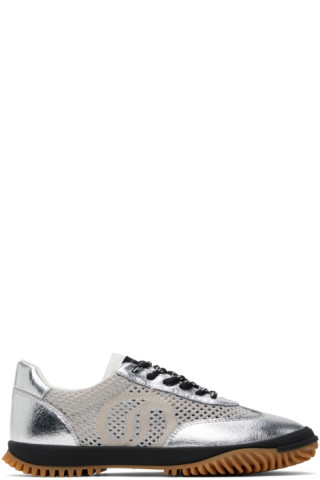 Stella McCartney - Silver S-Wave Sport Mesh Panelled Sneakers