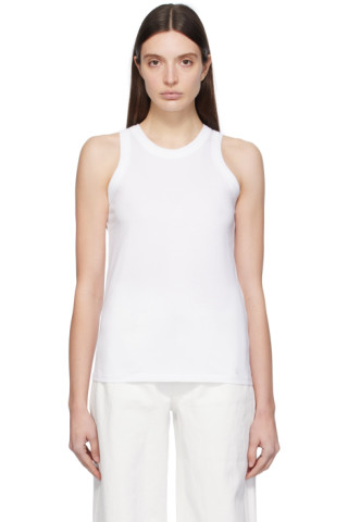 White Poso Tank Top by Loulou Studio on Sale