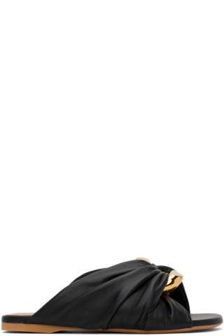 JW Anderson★Corner レザー サンダル ツイスト入り ブラック JW Andersonのブラック レザー Corner サンダルがセール中