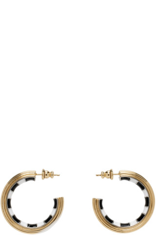 AMI Paris enamelled hoop earrings - Gold