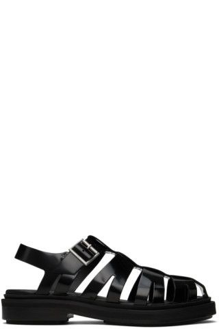 【AMI PARIS】Anatomical Toe フィッシャーマン サンダル AMI Parisのブラック Anatomical Toe フィッシャーマン サンダル