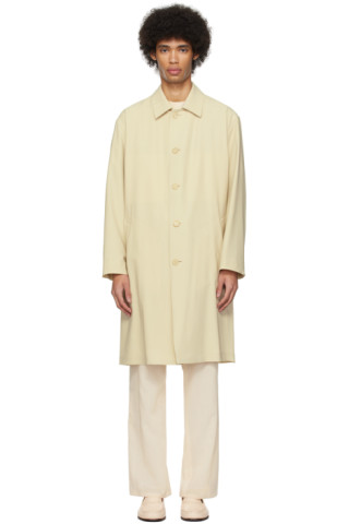 Off-White Soutien Collar Coat by AURALEE on Sale