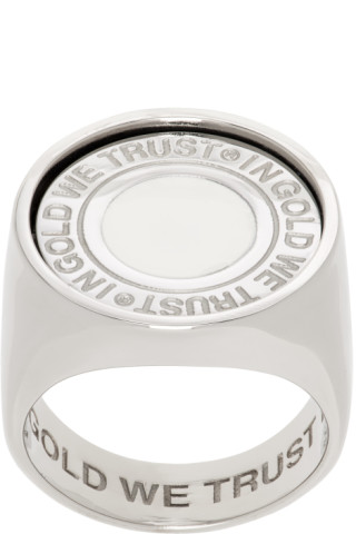 【関税込み】Signet Ring - In Gold We Trust - Palladium - Bra Silver Round Signet Ring by IN GOLD WE TRUST PARIS on Sale