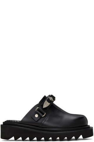 Toga Pulla buckle-detail leather loafers - Black