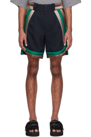 kolor ネイビーショートパンツ ベルト付き kolor ネイビーショートパンツ ベルト付き