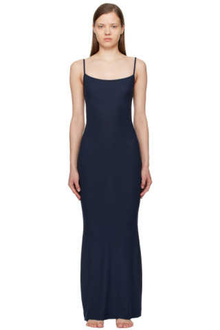 SKIMS: Navy Soft Lounge Long Slip Maxi Dress