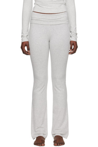 SKIMS: Gray Cotton Jersey Foldover Lounge Pants