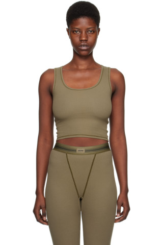 SKIMS, Tops, Nwt Skims Tank Bodysuit In Army Green