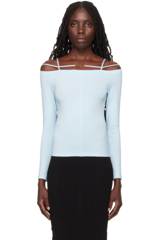 Jacquemus: Blue 'Le t-shirt Sierra' Long Sleeve T-Shirt | SSENSE