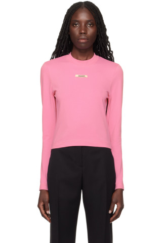 JACQUEMUS: Pink Les Classiques 'Le t-shirt Gros Grain manches longues ...