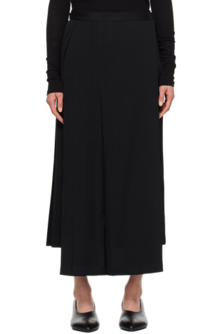 Black Pleated Skirt by YOHJI YAMAMOTO on Sale