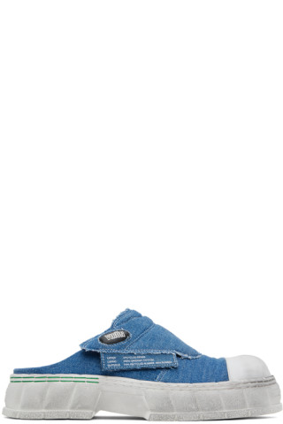 Blue 1990 Denim Sneakers by Virón on Sale