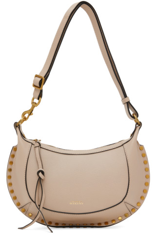 Women's Oskan Moon Grainy Leather Shoulder Bag In Light Beige