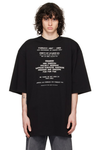 【関税込み】Fiorucci ブラック プリントTシャツ 241604M213010_1.jpg