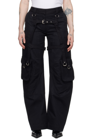 【関税込み】Off-White ブラック ハーネス トラウザーズ 241607F087000_1.jpg