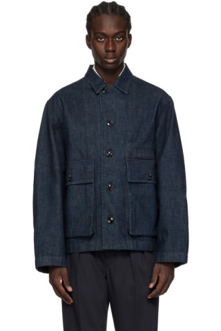 LEMAIRE: Indigo Boxy Denim Jacket | SSENSE