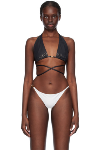 【関税込み】Versace Underwear ブラック グレカ ビキニトップ Versace Underwearのブラック グレカ ビキニトップがセール中