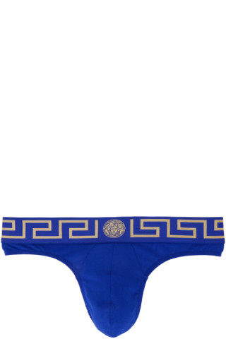 VERSACE Greca Border Brief in Bluette