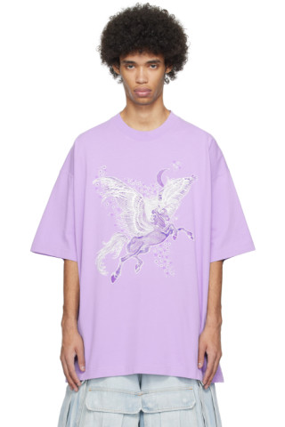 Purple Flying Unicorn T-Shirt by VETEMENTS on Sale