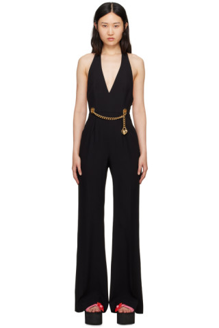 Mossimo Women's Jumpsuit with Shirred Neckline (Black, XXL)