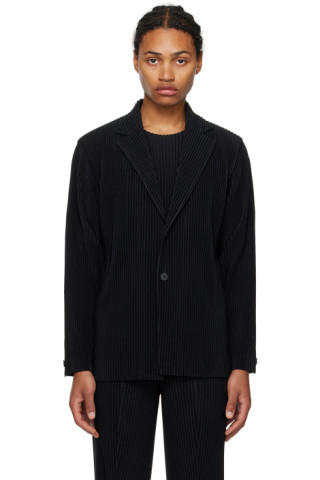 Black Tailored Pleats 2 Blazer by HOMME PLISSÉ ISSEY MIYAKE 