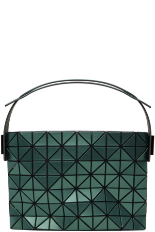 BAO BAO ISSEY MIYAKE: Green Baguette Metallic Bag | SSENSE