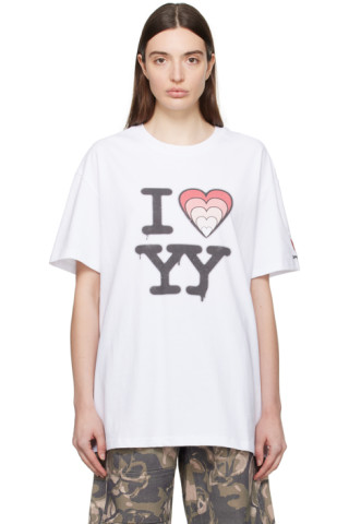 OPEN YY - ホワイト I Love YY Tシャツ