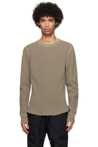 【関税込み】John Elliott カーキ サーマル 長袖Tシャツ 241761M213013_1.jpg