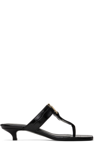 【関税込み】TOTEME ブラック The Belted Croco ヒールサンダル TOTEMEのブラック The Belted Croco ヒールサンダルがセール中
