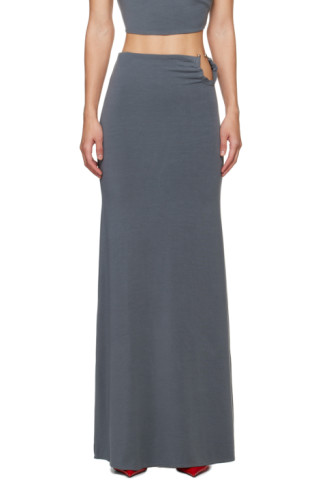 Jade Cropper - Gray O-ring Maxi Skirt