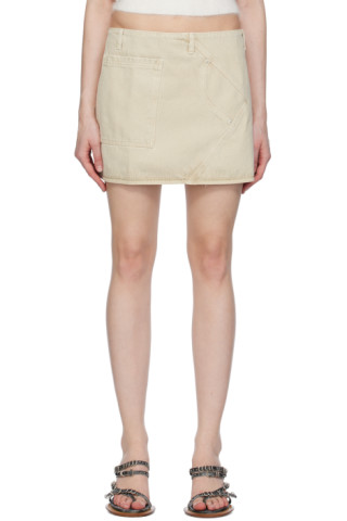 【関税込み】Gimaguas ベージュ Beverly デニム ミニスカート 241776F090005_1.jpg